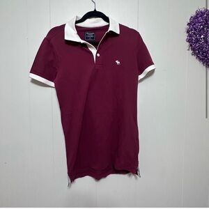 Men's Burgundy Abercrombie and ditch Polo Shirt